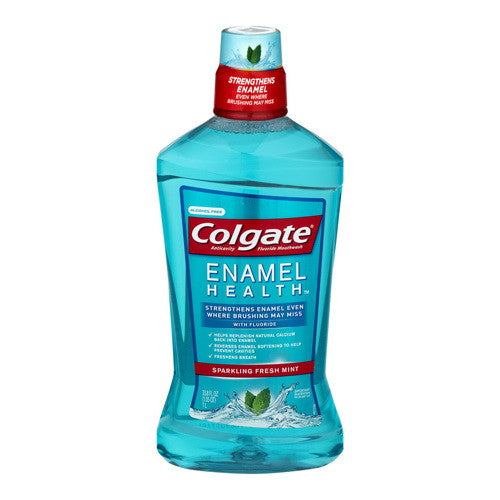Colgate Enamel Health Anticavity Fluoride Mouthwash, Sparkling Fresh Mint, 33.8 Oz